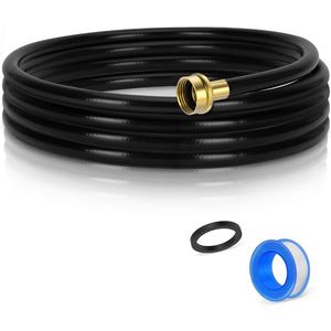 8FT Dehumidifier Drain Hose with 3/4 Inch FHT Connector, Featuring Rust-Resistant Brass Fittings for Leak-Proof Connection, Perfectly Compatible with Most Dehumidifier Brands7 Length Options (Black)