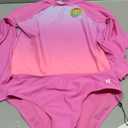 Hurley Girls Long Sleeve Rash Guard 2-Piece Swimsuit (14, China Rose)
