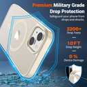 SUPFINE Magnetic for iPhone 14 Case & iPhone 13 Case (Compatible with MagSafe)(Military Grade Drop Protection) Slim Translucent Matte Shockproof Phone Cover,Antique White