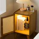 Bamboo Bedside Table, Side Table Cabinet,Storage Cabinet, Suitable for Living Room, Bedroom, Office, Easy to Assemble