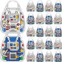 Locmeo 24 Pcs Space Party Favors Bags 11 Inch Astronaut Birthday Gift Bags Bulk Non Woven Reusable Tote Bag with Handle for Goodie Snack Treat Space Party Supplies Birthday Gift Decoration