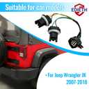 68004166AC Tail Light Socket Wiring Harness Replacement for Jeep Wrangler JK 2007 2008 2009 2010 2011 2012 2013 2014 2015 2016 2017 2018 Direct Fit for Left Right Side Replace