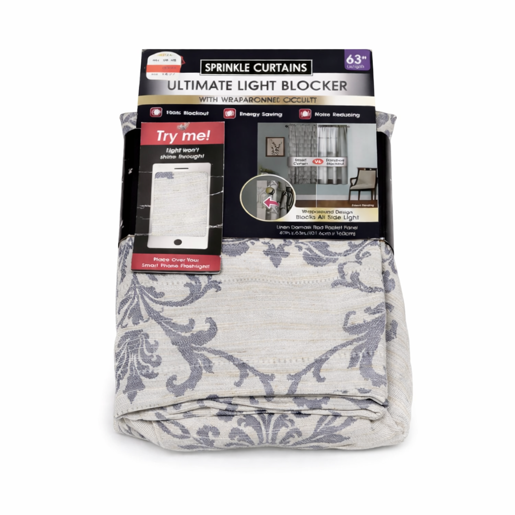 40" x 63" Smart Energy-Saving Blackout Curtain Panel – Thermal Insulated Window Treatment, Single Panel