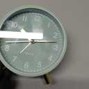 Analog Alarm Clock, 4 inch Super Silent Non Ticking Small Clock with Night Light, Battery Operated, Simple Design, easy setting for Office, Bedroom, Bedside, Desk, teens, elders, kids, adult, Green