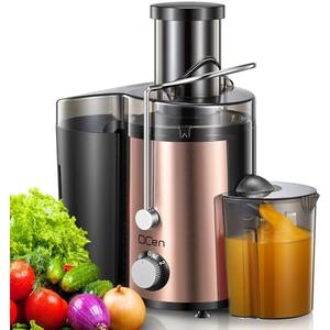 Juicer Machine, 800W Centrifugal Juicer Extractor with Wide Mouth 3” Feed Chute for Fruit Vegetable, Easy to Clean, Stainless Steel, BPA-free (Rose Gold)