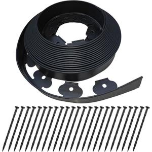 40ft Garden Landscape Edging,Landscape Edging with 40 Landscape Spikes,Paver Edging 2 Inch Tall,Terrace Board Black