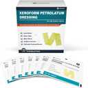 Medical Xeroform Petrolatum Dressing 1"x8", 50 Individual Pack, Non-Adherent Gauze Pad Strip, Fine Mesh Gauze Patch Supplies for Wound Care, Burns, Lacerations, & Skin Grafts