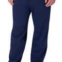 Hanes Men's EcoSmart Sweatpants, Athletic Lounge Pants with Pockets, Open Hem Bottom, Fleece Pants (Medium, Navy)