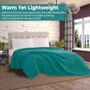 100% Cotton Blankets for Bed - Waffle Weave Blankets for Summer, Lightweight and Breathable Soft Woven Blanket for Spring (Teal, Throw (50" x 60"))