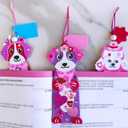Winlyn 24 Sets Valentine's Day Dog Ornaments Decorations DIY Valentine Puppy Craft Kits Foam Bookmark with Heart Dog Valentine Stickers for Kids School Classroom Activities Party Favors Gift Exchange