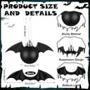 24 Pcs Gothic Halloween Bat Ornaments for Tree Black Christmas Tree Balls Ornaments Decorations 5.9 Inch 3D Twinkling Hanging Bats Decor with Wings for Xmas Halloween Decor(Black,Bat)