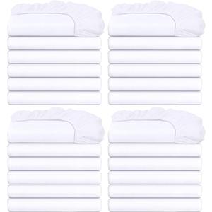 Hoolerry 10 Pack Bedding Twin Fitted Sheets Bulk Fitted Twin Size Bottom Sheets 38'' x 75'' Fits Mattresses up to 12" Deep(White)