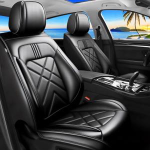 Camry Seat Covers Custom Fit for Toyota Camry 2013-2025 2026, Full Coverage Leather Waterproof Breathable Seat Covers Full Set, Automotive Seat Protectors, Airbag Compatible(5 Seats, Black)