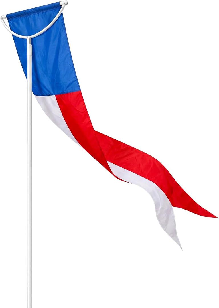 14 ft x 24 Inch Patriotic Pennant Flag Outdoor Bird Deterrent Event Pennant Red White and Blue Replacement Flag with Tension Arms for Effective Bird Deterrent Lakeside Docks Events