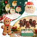 Palksky Christmas Cake Pop Mold, 3D Printed Gingerbread Man & Santa Claus Shapes with Sticks and Wrappers, Fun Cake pop Molds for Holiday Baking, Party Treats & Christmas Desserts