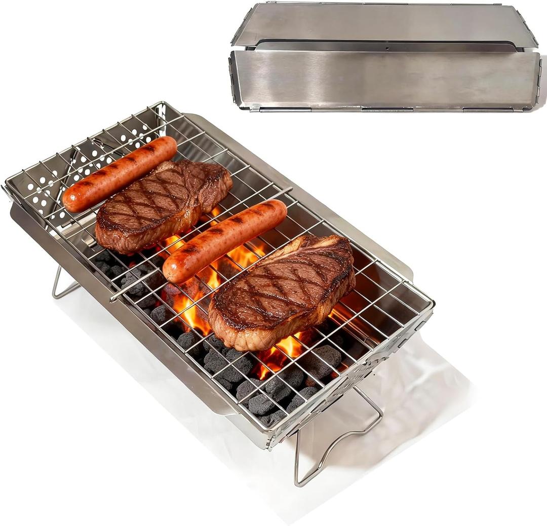 16x9 in Small Portable Charcoal Grill, Small Fire Pit