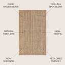 JONATHAN Y Pata Hand Woven Chunky Jute Natural Indoor Area Rug, 4x6, Bohemian, Rustic, Cottage, Easy-Cleaning for Living Room, Bedroom, Kitchen, Non-Shedding (NRF102A-4)