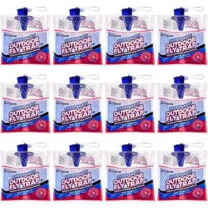 Fly Traps Outdoor Fly Trap for Patio. 6 Non-Toxic Pre-Baited Flies Bags Outdoor Disposable. Hanging Bug Catchers for All Filth Flies Killer for Outside Bug Control in Yard Horse Ranch Trash Can