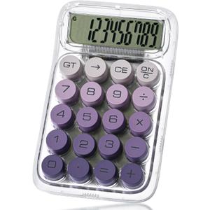 Mr. Pen- Mechanical Switch Calculator, 10 Digits, Purple Calculator, Transparent Body, Large LCD Display