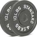 Cast Iron Olympic Weight Plates Free Weights with 2-inch Hole & Anti-Rust Hammertone Finish - Ideal for Strength Training, Crossfit Equipment & Home Gym Set Sold in Pairs - (10LB)