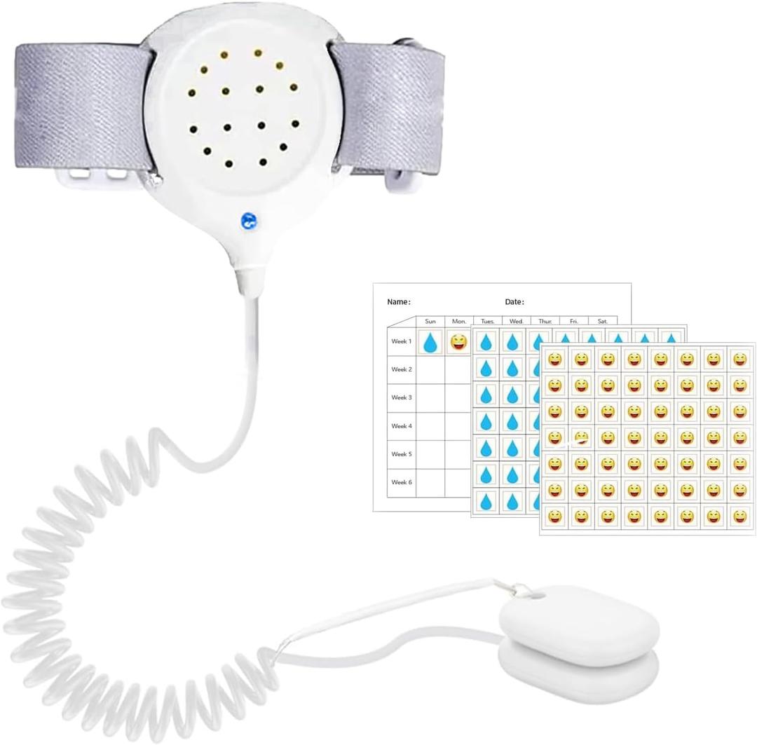 BedWetting Alarm for Boys and Girls, Bedwetting Alarm System, Loud Sound &Vibration&Light Up, High Sensitivity Sensor, 3 Reminder Modes for Old Kids, Adults (White)