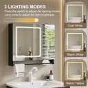 ChooChoo Medicine Cabinet with Mirror and LED Lights for Bathroom, 5.91"D x 27.56"W x 23.62"H