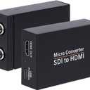 Anber-Tech SDI to HDMI Converter, SDI to HDMI Audio De-embedder Support 3G-SDI, HD-SDI, SD-SDI Auto Format Detection and Stereo Audio De-embedder, SDI Loopout (Black)