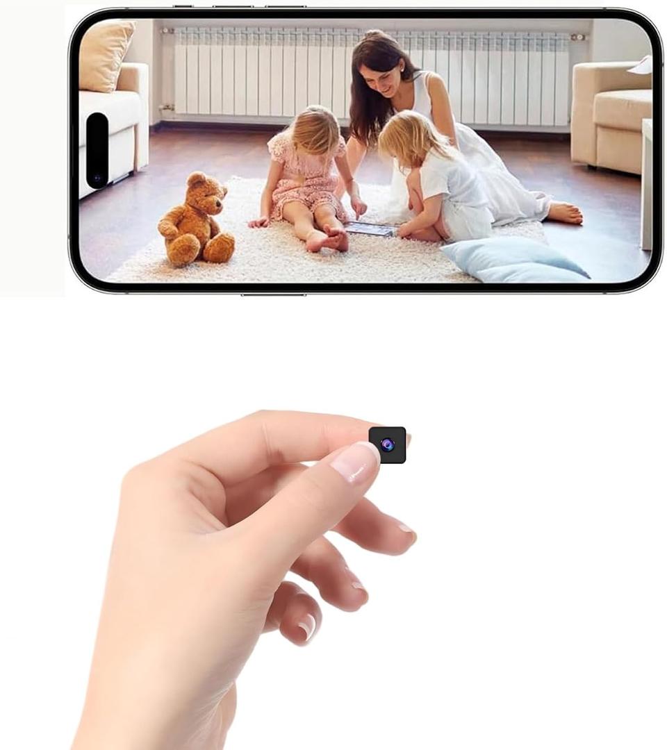 Small Spy Wireless Camera Wifi Security Camera Mini Home Indoor Outdoor Camera, Portable Smart House Dog Pet Camera Tiny Nanny Cam Office Cameras,128 Wide Angle Night Vision Motion Detection Cams