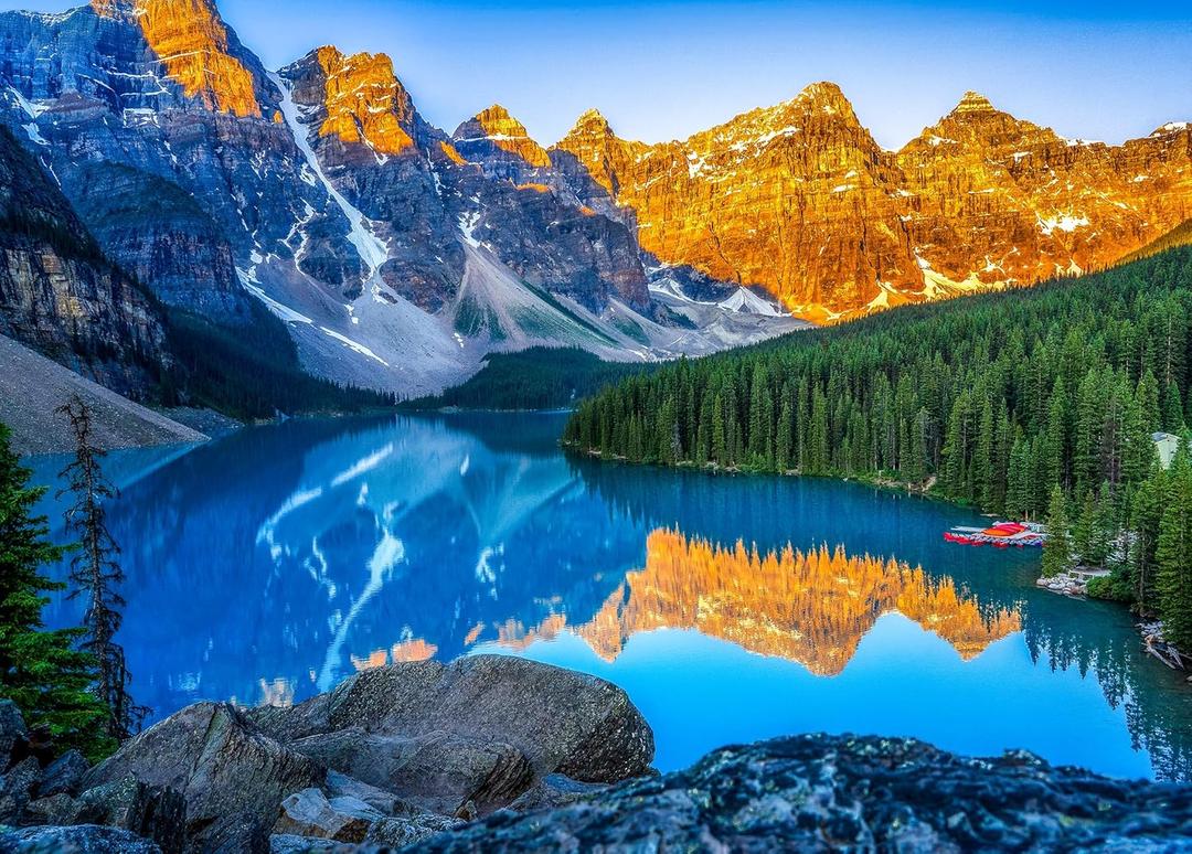 500 Piece Puzzles for Adults - Moraine Lake in Banff National Park - by Photographer Billi - Challenging Landscape Jigsaw Puzzle