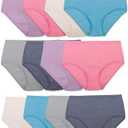 Fruit of the Loom Women's Beyondsoft Underwear, Super Soft Designed with Comfort in Mind (7, Brief - Cotton Blend - 12 Pack - Colors May Vary)