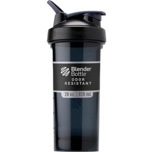 BlenderBottle Shaker Bottle Pro Series Perfect for Protein Shakes and Pre Workout, 28-Ounce, Black (Pack of 1)