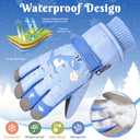 Gilotop Children Ski Gloves Kids Waterproof Winter Outdoor Snowboard Warm Gloves for Boys Girls