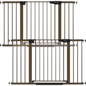 Cumbor 2 Pack 29.7"-51.5" Extra Wide Baby Gate for Stairs, Mom's Choice Awards Winner-Dog Gates for Doorways, Pressure Mounted Walk Through Pet Gate Indoor, Safety Auto-Close Child Gate for Kid, Brown