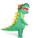 Spooktacular Creations Kids Inflatable Dinosaur Costume, Full Body Green T-rex Blow Up Costumes, With Spine, Hat, Glasses and Headphones, Funny Hip-hop Halloween Inflatable Suit