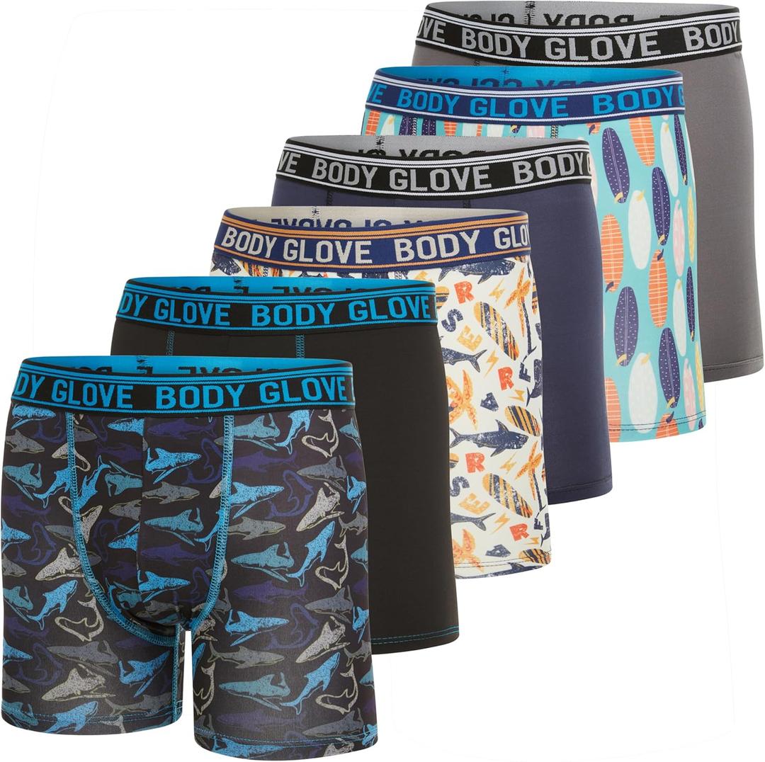 Body Glove Boys Boxer Briefs Pack of 4, 5 or 6 Comfortable and Durable Underwear (XL)