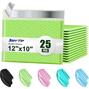 Bubble Mailers A4 Paper Size, 12x10 Padded Envelopes for Shipping, 25 Pack Mailing Packages with Self Seal Adhesive, Waterproof Bubble Envelopes (Light Green)