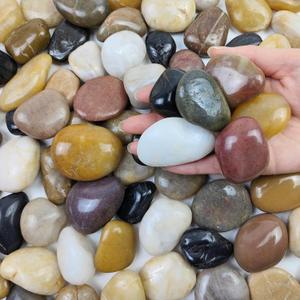 YISZM. Indoor Outdoor 2lb Stone one grey and one White Package with added miniature decorative flower pots and stickers.