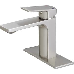 Single Handle Bathroom Sink Faucet, Brushed Nickel
