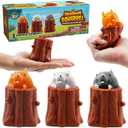 Yoya Toys Squeeze pops Squirrel in Log Squeeze Toy - Squirrel Fidget Popper, Pop Up Fidget Toy - Toy Squirrel, Popping Squeeze Squirrel, Autism/ADHD Fidget Toys - Set of 3 Squirrel Toy