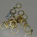 BlastHome Luxury Curtain Rings  Premium Metal with Quiet, Smooth, Removable Nylon Inserts  Pinhooks and Clips Included  1 1/2" Inside Diameter  18 Rings for Two Standard Curtains  Brushed Gold