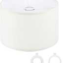 PATIKIL Drum Lamp Shades for Table Lamps 12"x12"x8" Linen Lampshade Easy Assembly Lamp Shade with E27 to E26/E14 Adapters for Floor Lamps Bedside Lamps Pendant Lights, Beige (1.65" Spider)
