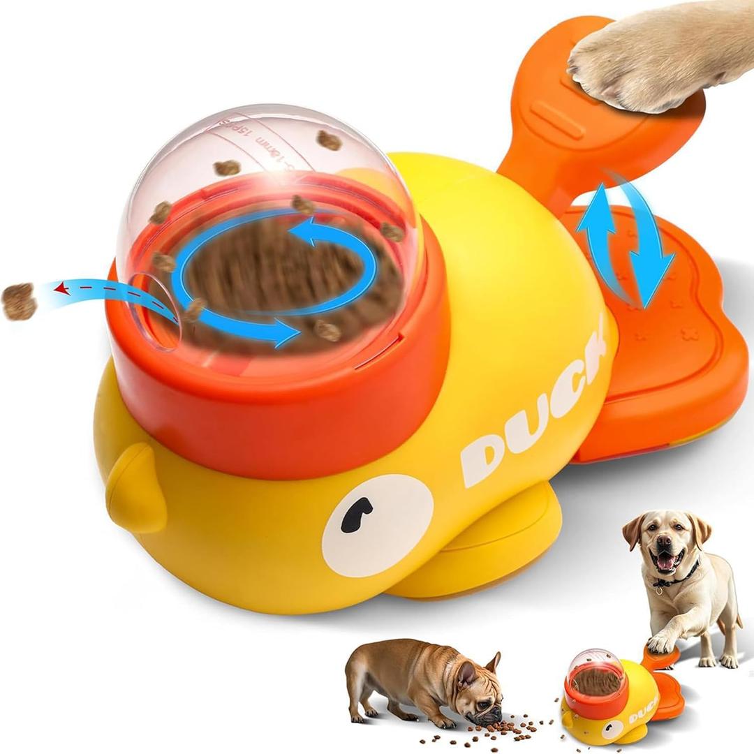 Interactive Dog Puzzle Toys Treat Dispenser Dog Toys, Duck Shape Slow Feeder for Small Medium Dogs Eenrichment Toys, Promotes IQ Training Reduces Bloating Anti Gulping for Dogs and Cats