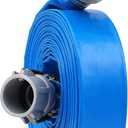 3" x 50ft PVC Lay Flat Discharge Hose With Aluminum Camlock C & E Fittings, Cam Lock Fitting, Heavy Duty Reinforced Pump Backwash Hose Assembly