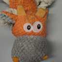 IOKHEIRA Dog Plush Toy for Large Aggressive Chewers,Indestructible Dog Squeaky Toys,Stuffed Animals Toys with Cotton Material and Crinkle Paper,Durable Chewing Toys (Carrot Orange, Cattle)