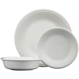 Fiesta® Classic Rim 3-Piece Dinnerware Set – Durable Ceramic, Lead-Free, Dishwasher/Microwave/Oven Safe – Made in USA Dinnerware - Beige