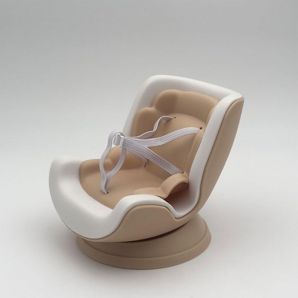 Car Seat Protector for 17cm Doll, Desktop Ornament Set with Accessories,Air Vent Stuffed Toy Carseat, Perfect for Car Decoration and Display,Suitable for 17cm Dolls (Milk Tea)