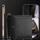 2 x HiWe Anti-Lost Bifold Men Wallet with Find My, Genuine Leather, RFID, Original Design, Black