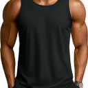 TACVASEN Men's Workout Tank Tops Sleeveless UPF 50+ Summer Sun Shirts Quick Dry for Running Swim Gym Beach (Black, M)