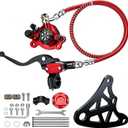 Mini Bike Hydraulic Brake Kit with Rear Caliper Mount Bracket Adapter Compatible with Monster Mega Moto 80cc 105cc MMB80 MMB105 Minibike GMB100 Coleman RB100 Powersports Parts
