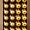 Syhood 24 Pcs Glass Christmas Ball Ornaments Set - 1.8" Small Hanging Christmas Ball Bulbs for Xmas Tree Holiday Party Decorations(Gold)